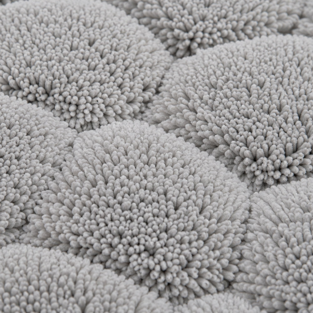 Memory Foam Bath Mat Light Gray Pebble