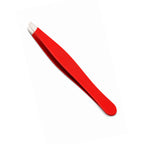 Red Hair Removal Tweezers Slanted Tip
