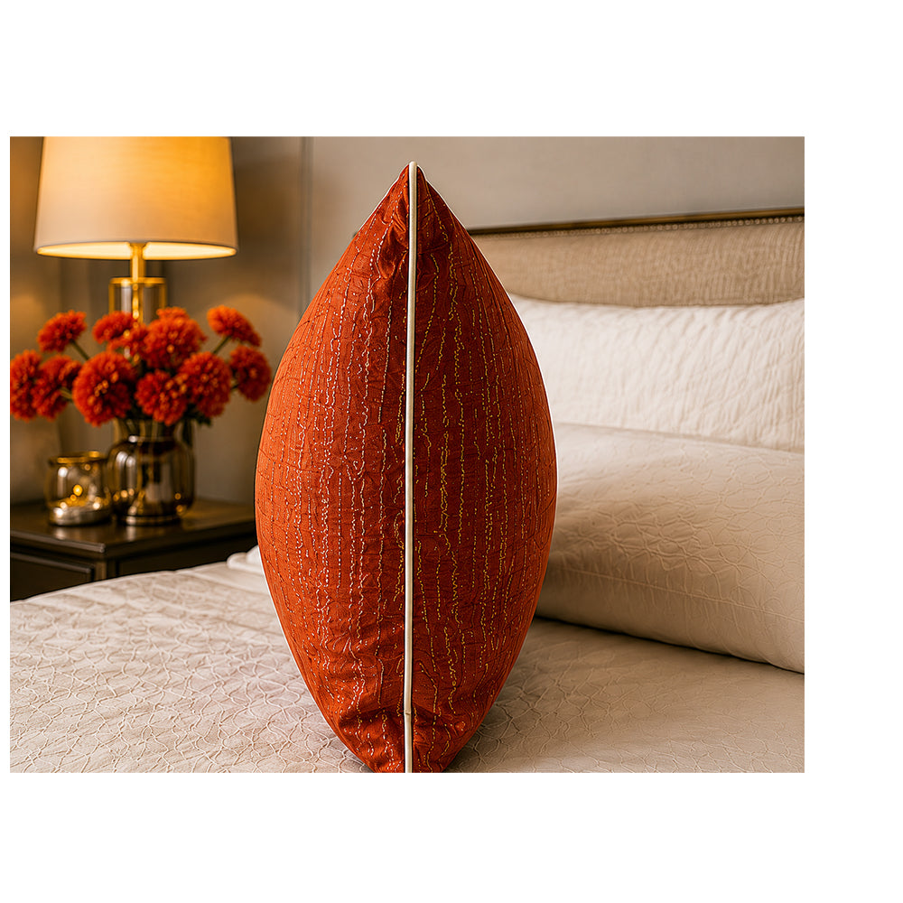 Burnt Orange Striped Soft Pillow