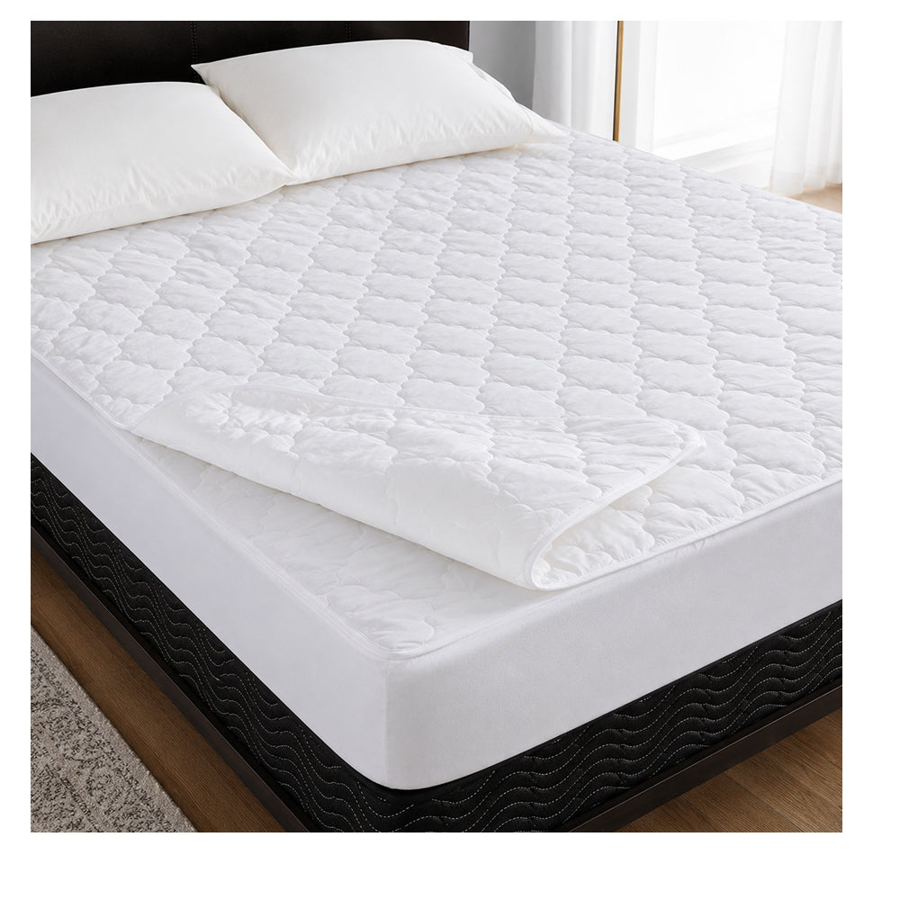 Quilted Mattress Pad, 60x80, Cotton/Poly, Flat Style