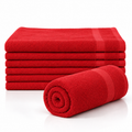 Premium Hotel Quality Hand, Gym & Salon Towels – Red 16" × 27" | 3.0 lb/dozen