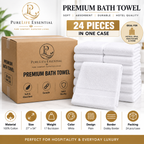 100% Cotton, 17 lbs/dzn, 27"x 54", Plain, White, Dobby Border, 24 pcs/case