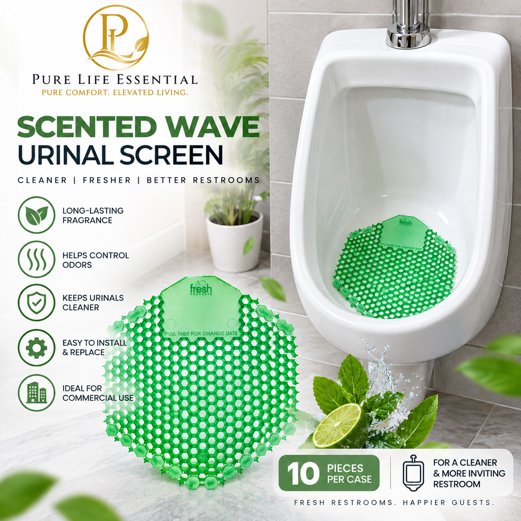 Scented Wave Urinal Screens – Green, 10 Pieces/Case | Commercial Restroom Freshener