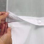 Hookless Shower Curtain – White Polyester Ringless Curtain, 71" x 74" or 71" x 77"