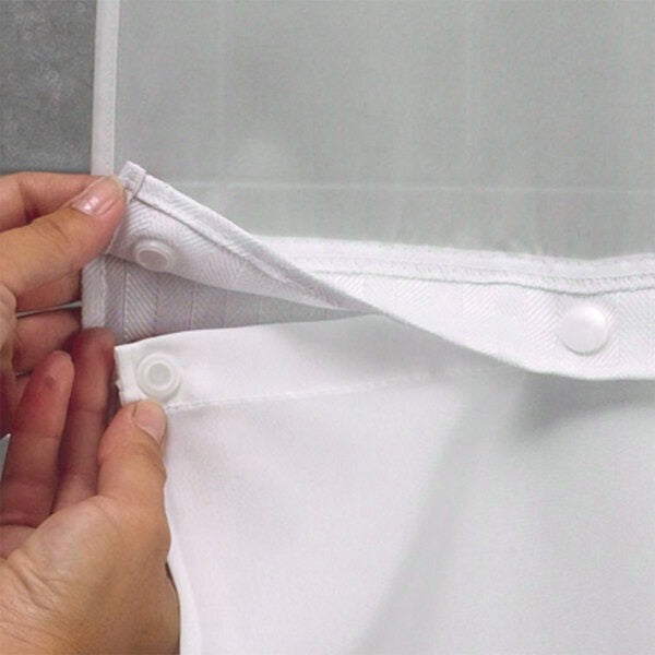 Hookless Shower Curtain – White Polyester Ringless Curtain, 71" x 74" or 71" x 77"