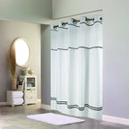 Hookless Shower Curtain – White Polyester Ringless Curtain, 71" x 74" or 71" x 77"